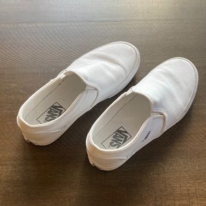Women’s Vans. White canvas. Size 8
